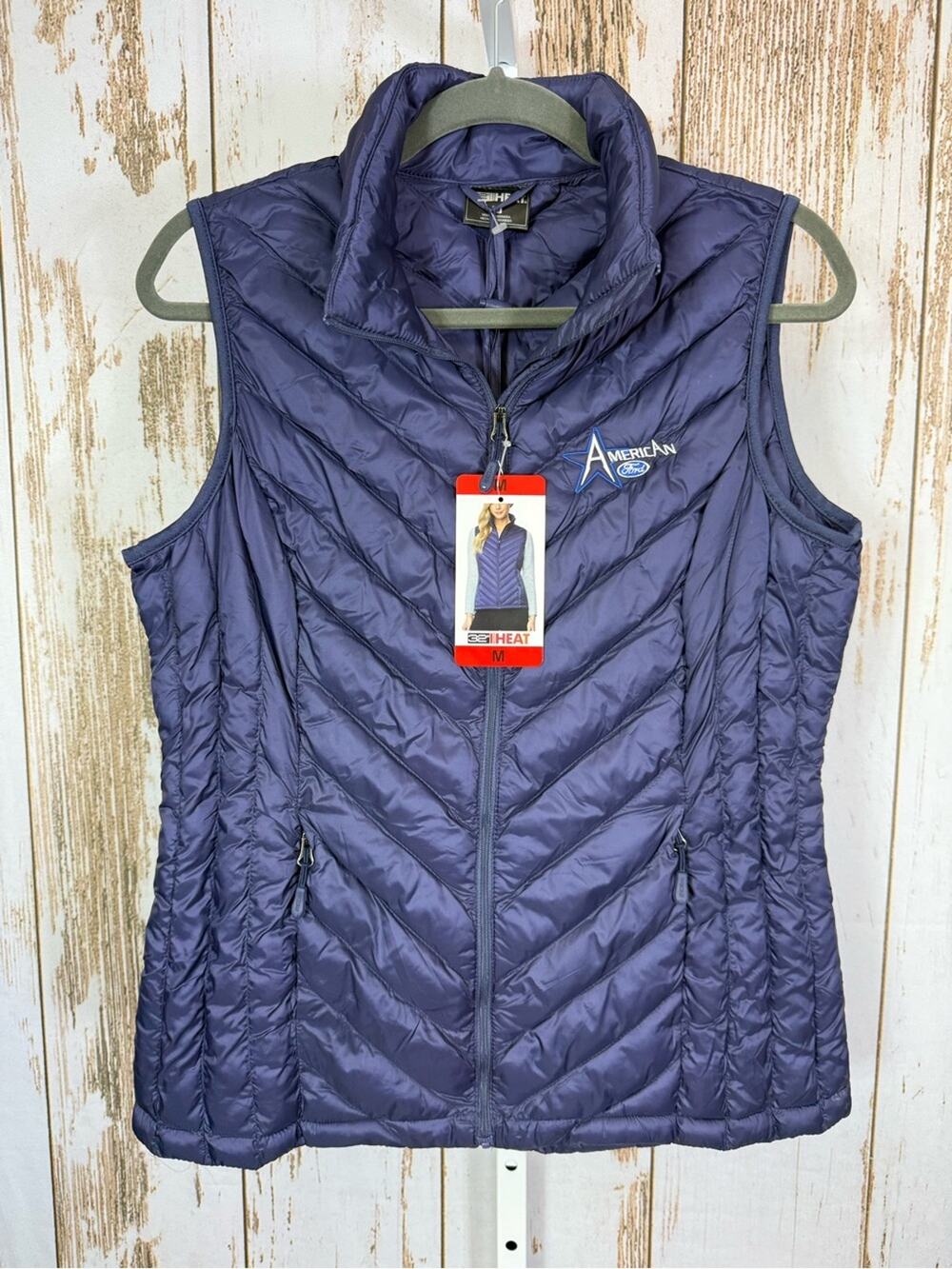 NWT, 32 Degrees Packable Vest in Navy. American Ford Embroidery. Size Medium